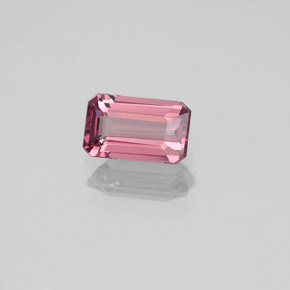Granato rodolite naturale rosso da 0,76 ct, taglio smeraldo, VVS