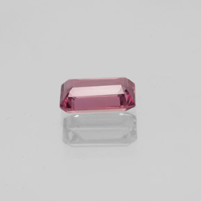 Granato rodolite naturale rosso da 0,76 ct, taglio smeraldo, VVS