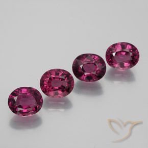 4.72ctw Naturale Rosso lampone Granato rodolite, Ovale, VVS-VS