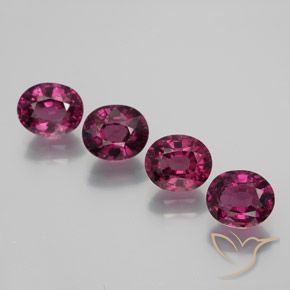 Gemme di Granato rodolite Rosso lampone naturale da 4.72 ct, Ovale, VVS-VS