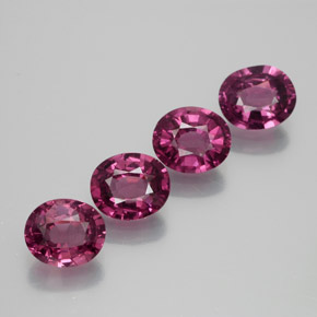 Granato rodolite naturale porpora da 4,08 ct, taglio ovale, VVS-VS