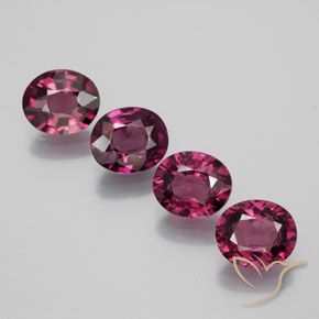 Gemme di Granato rodolite Rosso lampone naturale da 4.07 ct, Ovale, VVS-VS