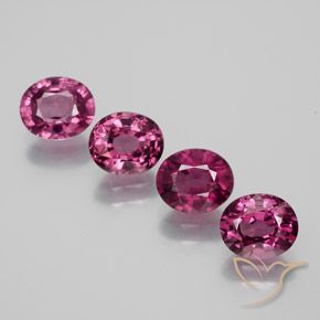 Gemme di Granato rodolite Rosso lampone naturale da 3.58 ct, Ovale, VS