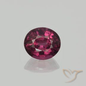 1.70ct Naturale Viola scuro Granato rodolite, Ovale, VS