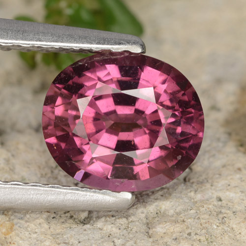 Granato rodolite naturale porpora da 1,37 ct, taglio ovale, VS
