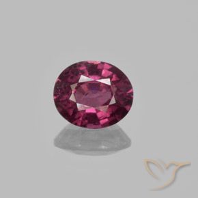 1.29ct Naturale Viola rossastro Granato rodolite, Ovale, VS
