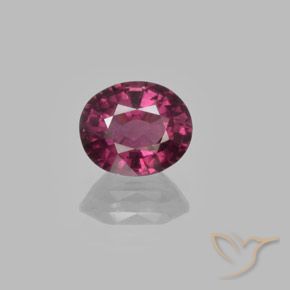 1.45ct Naturale Rosso lampone Granato rodolite, Ovale, VS