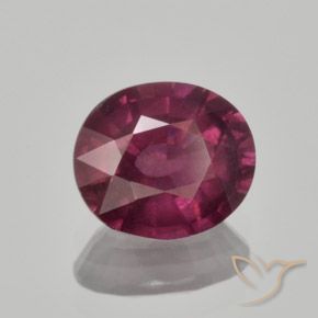 Granato rodolite Viola medio-scuro naturale da 1.65 ct, Ovale, VS