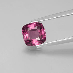 Granato rodolite naturale rosso da 1,65 ct, taglio a cuscino, VS