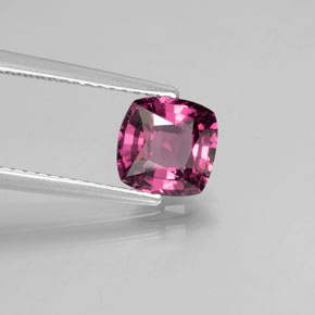 Granato rodolite naturale rosso da 1,65 ct, taglio a cuscino, VS