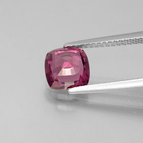 Granato rodolite naturale rosso da 1,65 ct, taglio a cuscino, VS