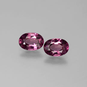 Gemme di Granato Rodolite Rosa intenso Bacca Viola naturale da 1.68 ct, Taglio ovale, VS