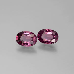 Gemme di Granato Rodolite Rosa intenso Bacca Viola naturale da 1.68 ct, Taglio ovale, VS