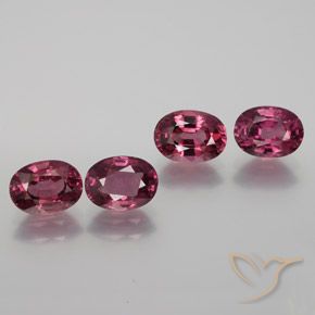 Gemme di Granato rodolite Rosso purpureo naturale da 4.46 ct, Ovale, VS