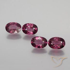 Gemme di Granato rodolite Rosso medio naturale da 3.51 ct, Ovale, VS