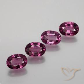 4.46ctw Naturale Viola scuro Granato rodolite, Ovale, VVS-VS