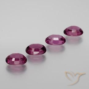 Gemme di Granato rodolite Viola scuro naturale da 4.46 ct, Ovale, VVS-VS