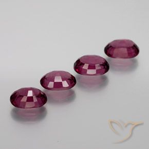 Gemme di Granato rodolite Rosso purpureo naturale da 4.45 ct, Ovale, VS