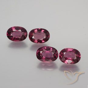 Gemme di Granato rodolite Viola scuro naturale da 4.49 ct, Ovale, VVS-VS