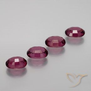 Gemme di Granato rodolite Viola scuro naturale da 4.49 ct, Ovale, VVS-VS