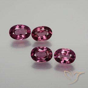 Gemme di Granato rodolite Rosso lampone naturale da 3.77 ct, Ovale, VS