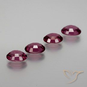 Gemme di Granato rodolite Rosso lampone naturale da 3.77 ct, Ovale, VS