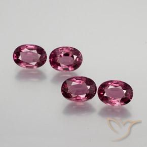 Gemme di Granato rodolite Viola medio naturale da 3.80 ct, Ovale, VS