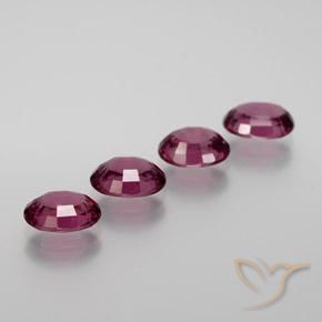 Gemme di Granato rodolite Viola medio naturale da 3.80 ct, Ovale, VS