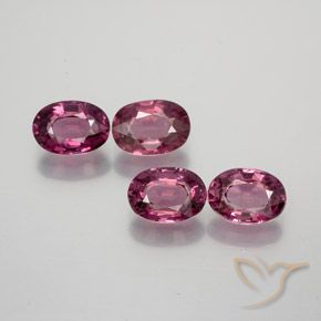 Gemme di Granato rodolite Viola medio naturale da 3.49 ct, Ovale, VS