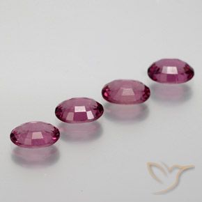 Gemme di Granato rodolite Viola medio naturale da 3.49 ct, Ovale, VS