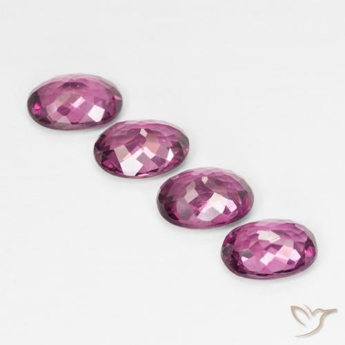 Gemme di Granato rodolite Viola medio naturale da 3.92 ct, Ovale, VS