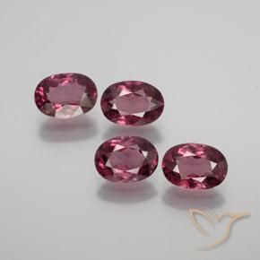 Gemme di Granato rodolite Viola rossastro naturale da 4.11 ct, Ovale, VS