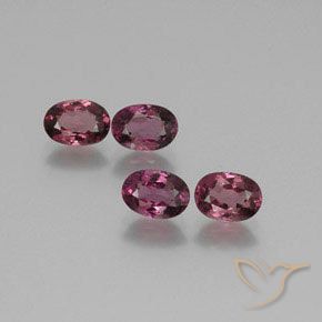 Gemme di Granato rodolite Viola medio naturale da 3.69 ct, Ovale, VS