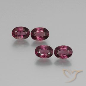Gemme di Granato rodolite Rosso lampone naturale da 4.11 ct, Ovale, VS