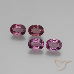 Gemme di Granato rodolite Rosso lampone naturale da 4.12 ct, Ovale, VS