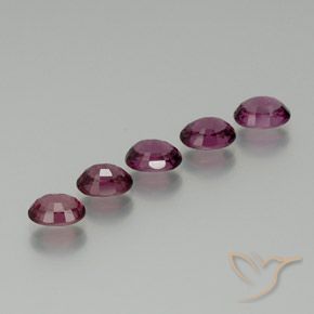 Gemme di Granato rodolite Viola medio naturale da 5.38 ct, Ovale, VS