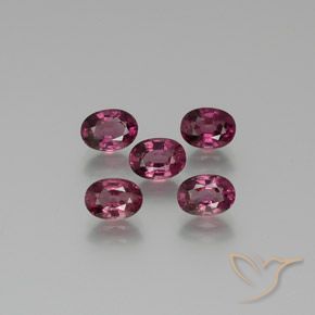 Gemme di Granato rodolite Viola medio naturale da 5.52 ct, Ovale, VS