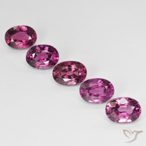 Granato rodolite naturale porpora da 6,42 ct, taglio ovale, VVS-VS