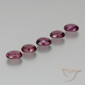 Gemme di Granato rodolite Viola scuro naturale da 5.27 ct, Ovale, VS