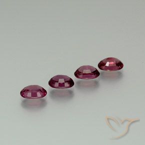 Gemme di Granato rodolite Viola medio-scuro naturale da 3.84 ct, Ovale, VS