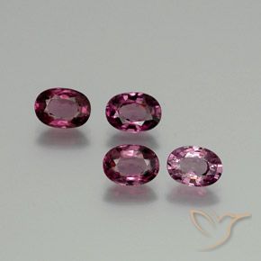 Gemme di Granato rodolite Viola medio-scuro naturale da 3.99 ct, Ovale, VVS-VS