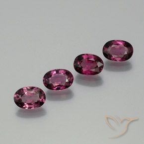 3.90ctw Naturale Rosso lampone Granato rodolite, Ovale, VVS-VS