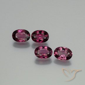 Gemme di Granato rodolite Rosso lampone naturale da 3.90 ct, Ovale, VVS-VS