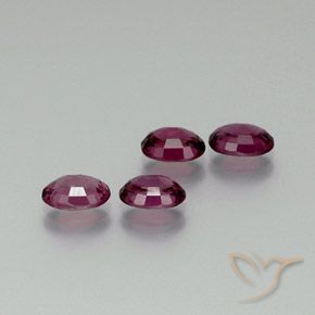 Gemme di Granato rodolite Rosso lampone naturale da 3.90 ct, Ovale, VVS-VS