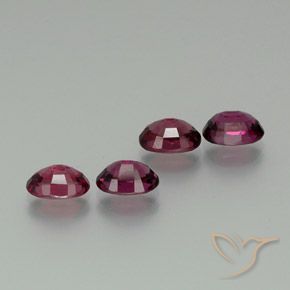 Gemme di Granato rodolite Viola brillante naturale da 4.59 ct, Ovale, VVS-VS