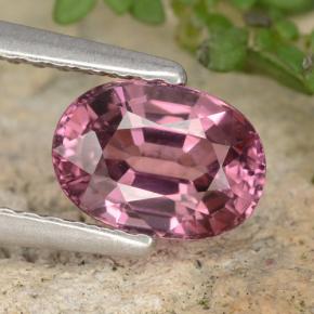 Granato Rodolite Rosso lampone naturale da 1.42 ct, Taglio ovale, VVS-VS