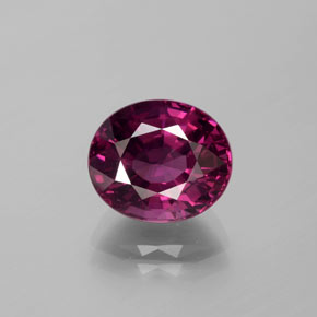 Granato Rodolite Rosso lampone naturale da 5.25 ct, Taglio ovale, VVS-VS