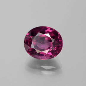 Granato Rodolite Rosso lampone naturale da 5.25 ct, Taglio ovale, VVS-VS