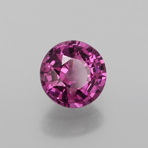 Granato Rodolite Rosso lampone naturale da 1.20 ct, Taglio rotondo, VVS-VS