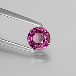 Granato Rodolite Rosso lampone naturale da 0.68 ct, Taglio rotondo, VVS-VS